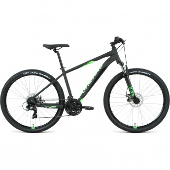 Велосипед FORWARD APACHE 27,5 2.2 S disc, рама 17", 2020-2021, черный матовый/ярко-зеленый Велосипед FORWARD APACHE 27,5 2.2 S disc, рама 17", 2020-2021, черный матовый/ярко-зеленый