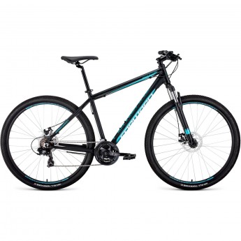 Велосипед FORWARD APACHE 29 2.0 disc (2020) черный/бирюзовый с рамой 19" Велосипед FORWARD APACHE 29 2.0 disc (2020) черный/бирюзовый с рамой 19"