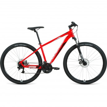 Велосипед FORWARD APACHE 29 2.2 disc (2021) красный/серебристый с рамой 19" Велосипед FORWARD APACHE 29 2.2 disc (2021) красный/серебристый с рамой 19"