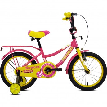 Велосипед FORWARD FUNKY 16 (2021) фиолетовый/желтый Велосипед FORWARD FUNKY 16 (2021) фиолетовый/желтый