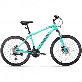 Велосипед FORWARD HARDI 26 2.0 disc (2021) мятный/черный с рамой 17" Велосипед FORWARD HARDI 26 2.0 disc (2021) мятный/черный с рамой 17"