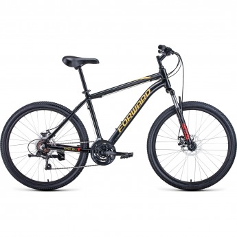 Велосипед FORWARD HARDI 26 2.1 D, рама 18", 2022, черный/желтый Велосипед FORWARD HARDI 26 2.1 D, рама 18", 2022, черный/желтый