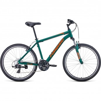 Велосипед FORWARD HARDI 27,5 X D, рама 18", 2022, зеленый матовый/оранжевый Велосипед FORWARD HARDI 27,5 X D, рама 18", 2022, зеленый матовый/оранжевый