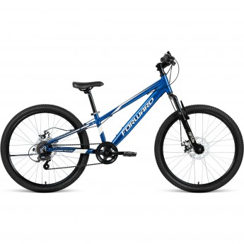 Велосипед FORWARD RISE 24 2.0 disc (2021) синий/белый Велосипед FORWARD RISE 24 2.0 disc (2021) синий/белый