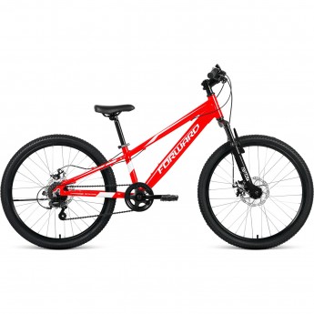 Велосипед FORWARD RISE 24 2.0 disc, рама 11", 2020-2021, красный/белый Велосипед FORWARD RISE 24 2.0 disc, рама 11", 2020-2021, красный/белый