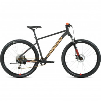 Велосипед FORWARD SPORTING 29 XX D (2022) черный матовый/золотой с рамой 17" Велосипед FORWARD SPORTING 29 XX D (2022) черный матовый/золотой с рамой 17"